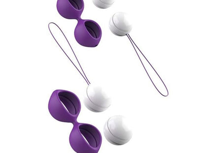 Lila und weiße silikon ei-förmige vibrator mit schwarzem kabel von b swish bfit classic violet