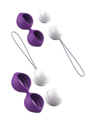 Lila und weiße silikon ei-förmige vibrator mit schwarzem kabel von b swish bfit classic violet