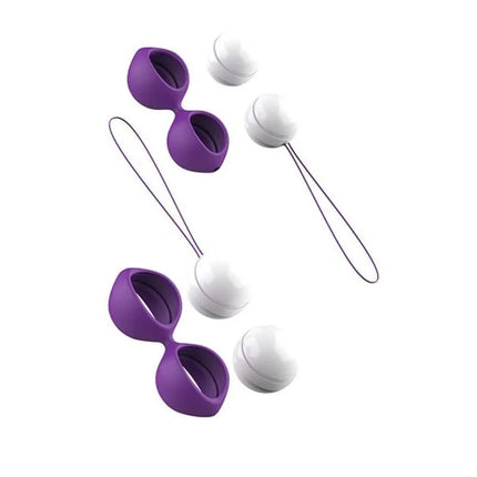 Lila und weiße silikon ei-förmige vibrator mit schwarzem kabel von b swish bfit classic violet