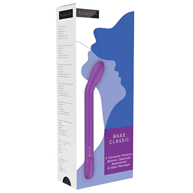 B swish bgEE classic burgundy g-punkt massager in ergonomischem design aus silikongummi in purpur