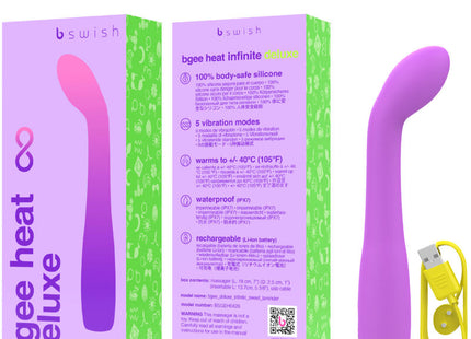 B swish bg.ee heat infinite deluxe wiederaufladbarer lavendel silikon g punkt vibrator mit usb ladekabel