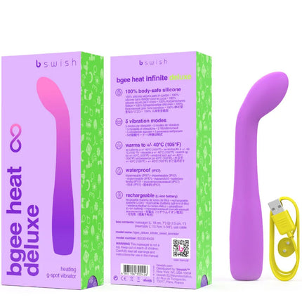 B swish bg.ee heat infinite deluxe wiederaufladbarer lavendel silikon g punkt vibrator mit usb ladekabel