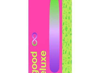 B swish bgood infinite deluxe wiederaufladbarer vibrierender wand aus blauem silikon in pink-limettenbox mit irisierendem verlauf