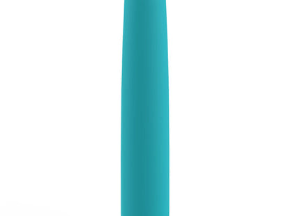 Tealfarbener, glatter, zylindrischer vibrator aus silikon b swish bgood infinite deluxe wiederaufladbar
