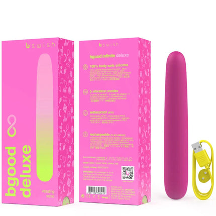 Pink und limettengrüner gradient silikon vibrator von b swish bgood infinite deluxe wiederaufladbar