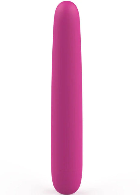 Ein schlanker magenta silikon vibrator mit matter oberfläche und glattem rundem design von b swish