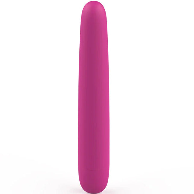 Ein schlanker magenta silikon vibrator mit matter oberfläche und glattem rundem design von b swish