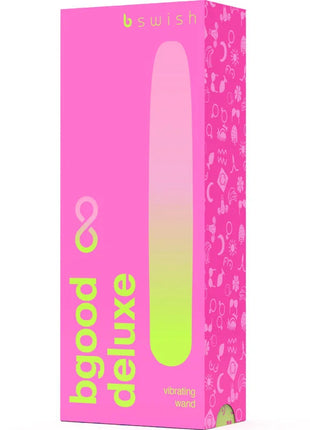 Pink und neon grüne gradient silikon vibrierender wand vibrator in gebrandeter b swish bgood infinite deluxe verpackung