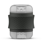 Transparenter silikon reisemug mit mattschwarzem strukturiertem griffband im b swish bhandy classic masturbator perle design