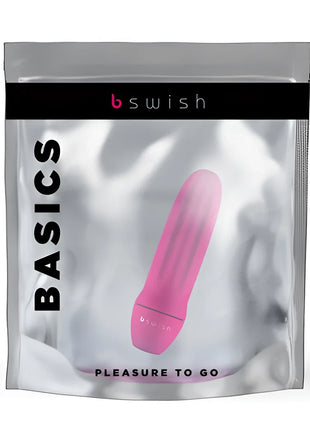 Rosa silikon lustspielzeug in silber folienverpackung mit b swish branding b swish bmine classic blush pink
