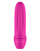 Ein schlankes, lebhaft pinkes bswish bmine classic personal pleasure device mit glatter, gerippter textur und abgerundeten konturen