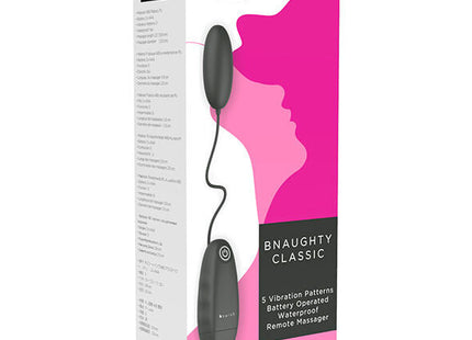 Schwarzer b swish bnaaughty classic batteriebetriebener massagewand mit ergonomischem design und wasserdichtem gehäuse