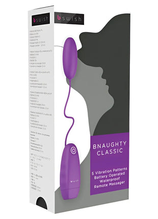 Lila b swish bnaaughty classic ferngesteuerter wasserdichter vibrator mit fünf vibrationsmodi aus silikon