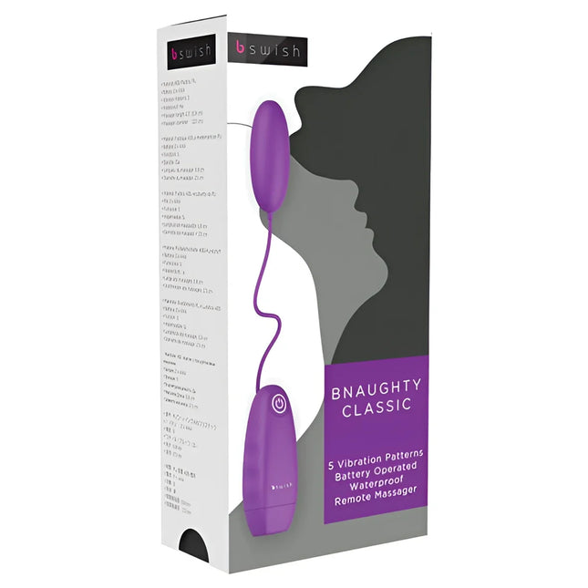 Lila b swish bnaaughty classic ferngesteuerter wasserdichter vibrator mit fünf vibrationsmodi aus silikon