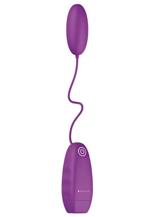 Lila silikon vibrierendes ei mit passender schnur und power-knopf am grund b swish bnaaughty classic vibrierbullet