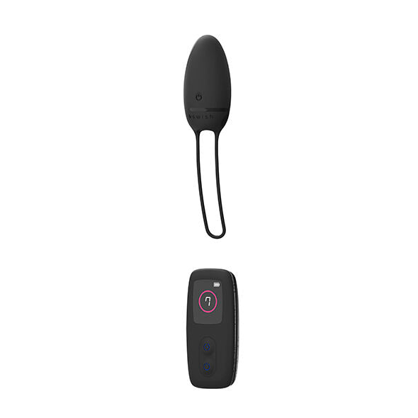 Schwarzer silikon ei vibrator b swish bnaaughty premium unleashed mit schlaufe und passender fernbedienung mit rosa knopfrand
