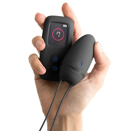 Schwarzes bswish bnaughty premium unleashed ergonomisch geformtes erwachsenenspielzeug mit digital fernbedienung