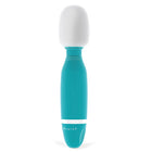 Teal und weiße silikonummantelte stabvibrator mit gerundetem kopf und bswwish marke am griff jade modell