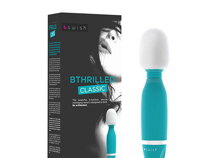 Teal und weißer B Swish bthrilled klassischer Stabvibrator mit glattem ergonomischem Design und vibrierender Funktion