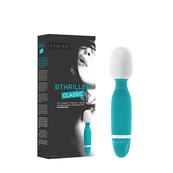 Teal und weißer B Swish bthrilled klassischer Stabvibrator mit glattem ergonomischem Design und vibrierender Funktion