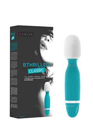 Teal und weißer B Swish bthrilled klassischer Stabvibrator mit glattem ergonomischem Design und vibrierender Funktion