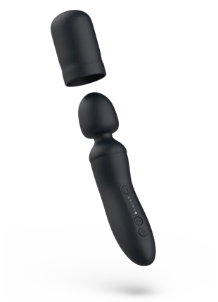 Schwarzer b swish bthrilled vibrator stab aus silikon mit abnehmbarem kopf und bedientasten