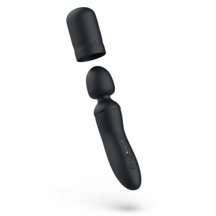 Schwarzer b swish bthrilled vibrator stab aus silikon mit abnehmbarem kopf und bedientasten