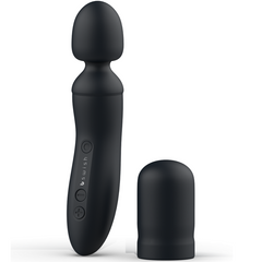 Schwarzer bswish bthrilled vibrator stab aus silikon mit drei steuerknöpfen und passender schutzhülle