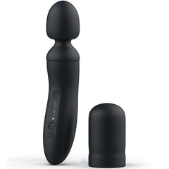 Schwarzer bswish bthrilled vibrator stab aus silikon mit drei steuerknöpfen und passender schutzhülle