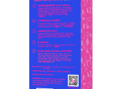 B swish bwild bunny infinite klassischer wiederaufladbarer vibrator in blau und pink aus silikon und abs mit 8 vibrationen