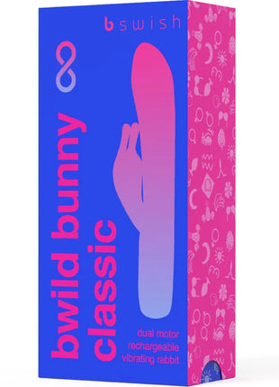 B swish bwild bunny klassischer vibrierender dualmotor vibrator aus silikon in pink bis lila gradient