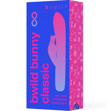 B swish bwild bunny klassischer vibrierender dualmotor vibrator aus silikon in pink bis lila gradient