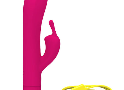 Wiederaufladbarer vibrator b swish bwild bunny in rosa silikon mit vibrierendem osterhasen-design