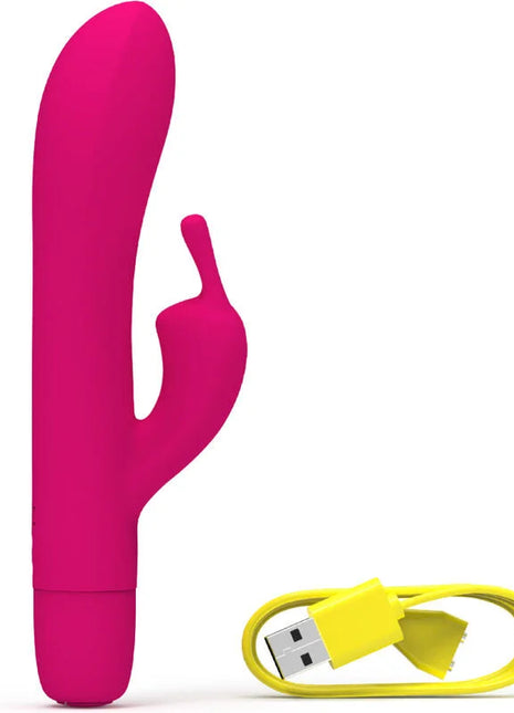 Wiederaufladbarer vibrator b swish bwild bunny in rosa silikon mit vibrierendem osterhasen-design