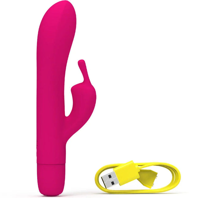Wiederaufladbarer vibrator b swish bwild bunny in rosa silikon mit vibrierendem osterhasen-design