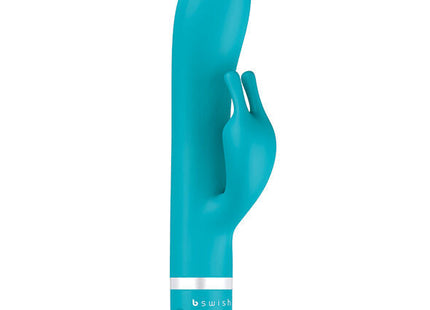 Tealfarbener b-swish bwild classic bunny rabbit vibrator aus glattem material mit silbernem akzentband