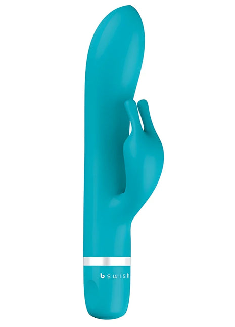Tealfarbener b-swish bwild classic bunny rabbit vibrator aus glattem material mit silbernem akzentband