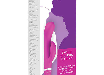 B swish bwild classic marine rabbit vibrator cerise in pink mit massager im verpackten zustand