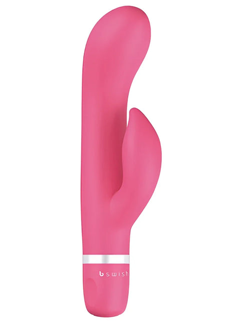 Rosa b swish bwild classic marine rabbit vibrator guava mit glattem design und silbernem akzentband am boden