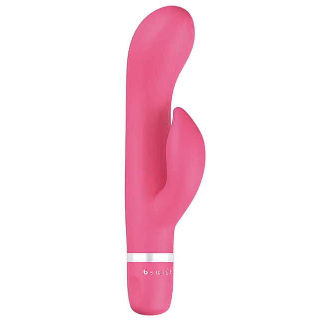 Rosa b swish bwild classic marine rabbit vibrator guava mit glattem design und silbernem akzentband am boden