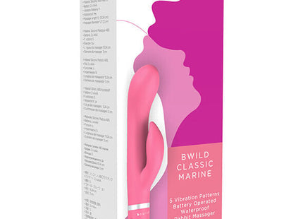 Rosafarbenes und weißes bswish bwild classic marine kabelloses wasserdichtes kaninchenmassagegerät guava