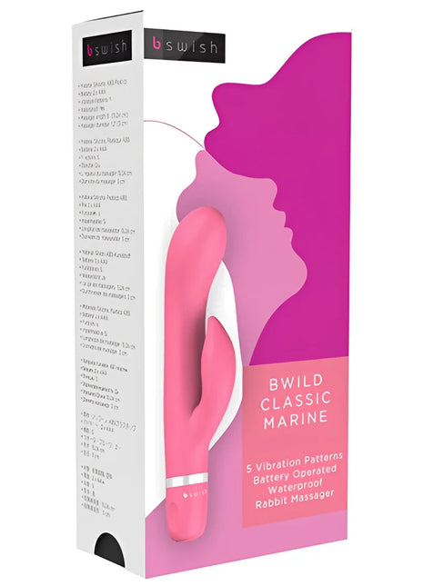 Rosafarbenes und weißes bswish bwild classic marine kabelloses wasserdichtes kaninchenmassagegerät guava