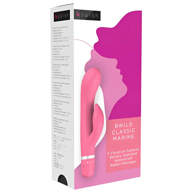 Rosafarbenes und weißes bswish bwild classic marine kabelloses wasserdichtes kaninchenmassagegerät guava