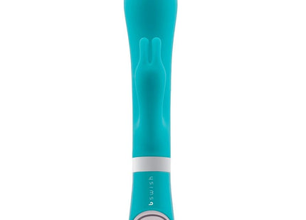Tealfarbenes bswish bwild deluxe bunny rabbit vibrator jade mit glattem, ergonomischem design und rundem steuerknopf am boden