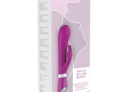Ein lebhafter lila bswish bwild deluxe kaninchen vibrator mit ergonomischem design und silbernen akzenten raspberry