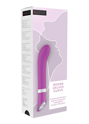 B swish b good deluxe curve flieder intimer massager in lila mit schlankem design und silbernem akzentband
