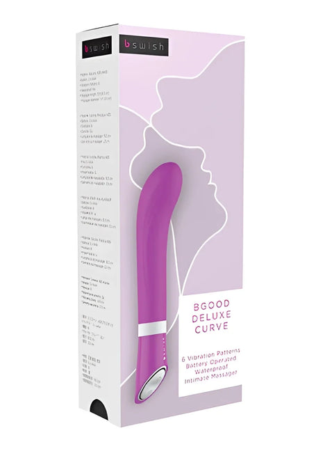 B swish b good deluxe curve flieder intimer massager in lila mit schlankem design und silbernem akzentband