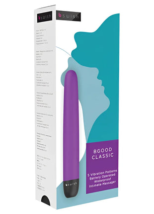 Lila b swish guter klassischer himbeer massager mit glattem körper und schwarzer grundlage