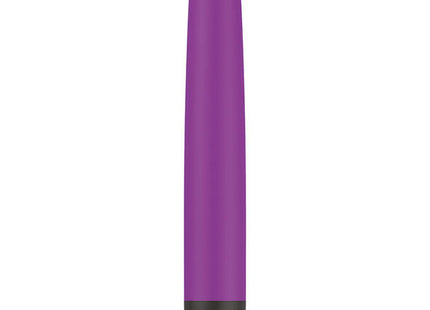 Lila b swish vibrierender massagestab mit matter oberfläche und schwarzer basis für klassischen himbeer spaß