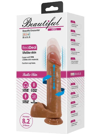 Brauner realistischer dildo 21 cm mulatte mit lebensnaher hauttextur saugfußbasis und ergonomischem design